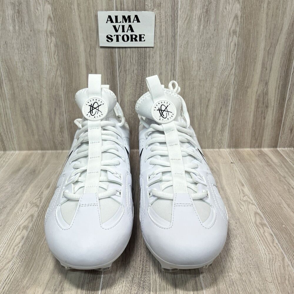 Nike Huarache 9 Varsity Lacrosse LAX Cleats White Black FD0090-101 Mens Size 9.5 - Picture 3 of 7